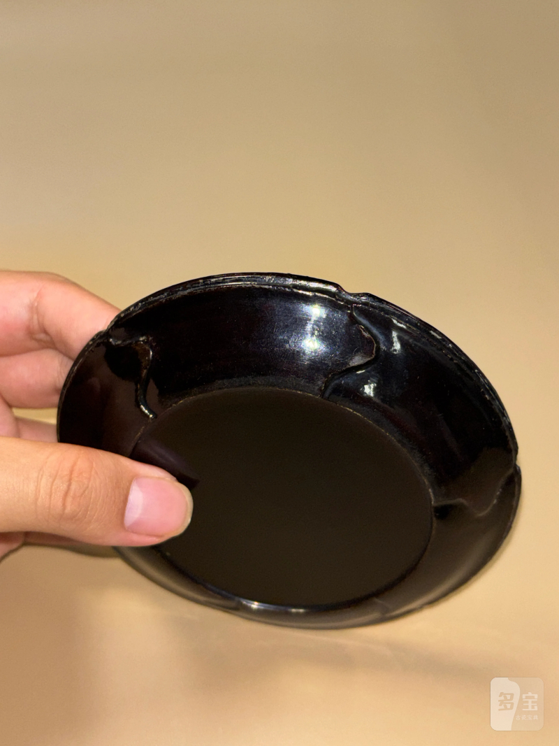 清 黑漆莲瓣形盏托一组 - 图9